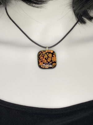 Pre-loved necklace with Dichroic glass pendant