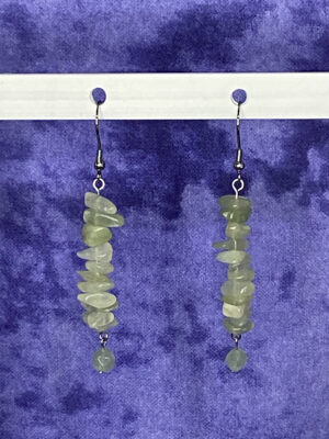 Newly designed earrings with Aventurine chips dangles