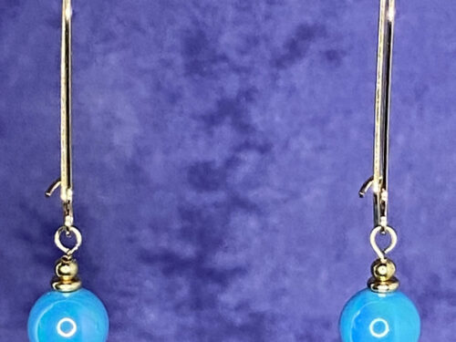 Newly Designed blue pearlized acrylic drop earrings