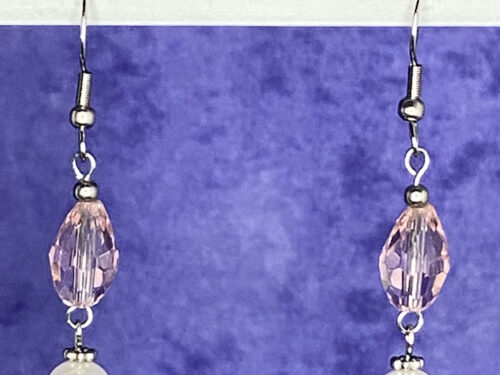 Newly Designed faux glass pearl & crystal earrings