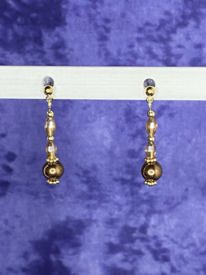Newly Designed gold hematite and crystal earrings