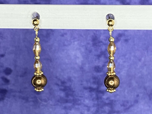 Newly Designed gold hematite and crystal earrings