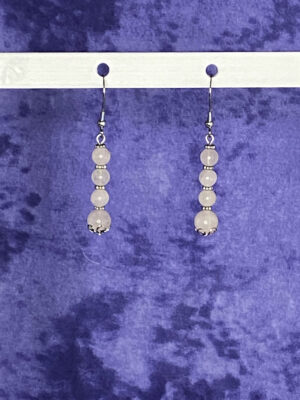 Newly Designed rose quartz drop earrings