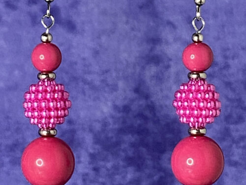 Upcycled bubble gum acrylic ball earrings